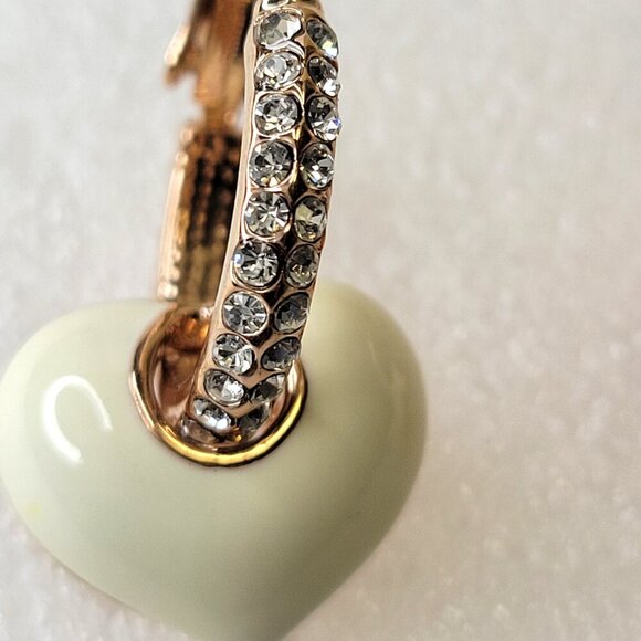 Small Heart Shaped Crystal Earrings - Picture 9 of 9